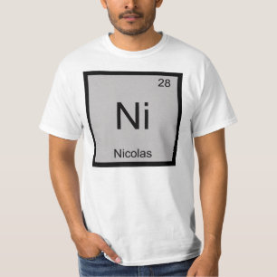 Camiseta Nicolas Nombre Elemento Químico Tabla Periódica