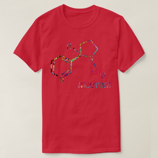 Camiseta Nicotina molécula 1 (Diseño del anverso)