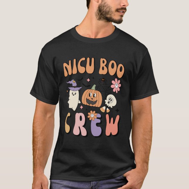Camiseta Nicu Boo Crew Cute Ghost Calabaza Atal Enfermera (Anverso)