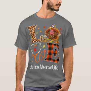 Camiseta Nicu Enfermera Amor Acción de Gracias Leopard Stet