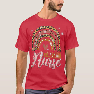 Camiseta Nicu Enfermera Icu Leopardo neonatal arcoiris pequ