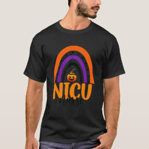 Camiseta Nicu Enfermera Neonatal Icu Calabaza Arcoiris Hall