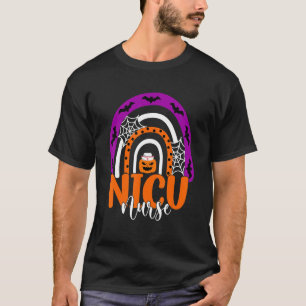 Camiseta Nicu Enfermera Neonatal Icu Calabaza Arcoiris Hall