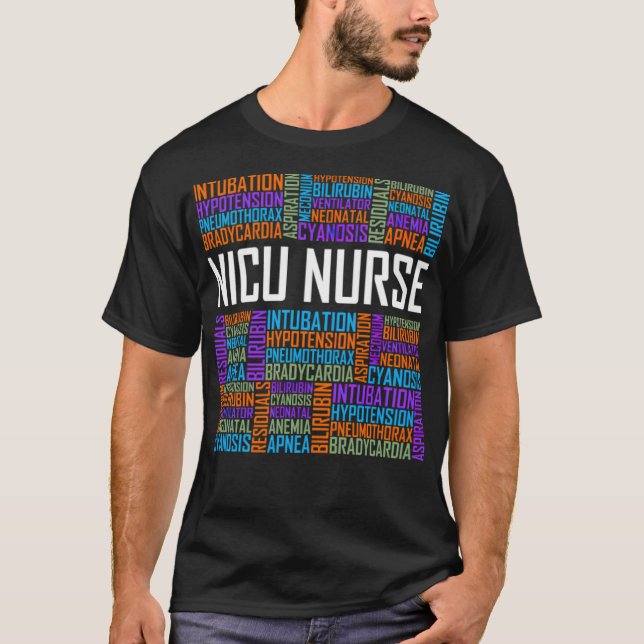 Camiseta NICU Enfermera Palabras enfermera divertida (Anverso)