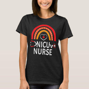 Camiseta Nicu Enfermera Rainbow Icu Equipo neonatal Tiny Hu