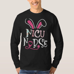 Camiseta Nicu Enfermera Stethoscope Bunny Ears Happy Enferm
