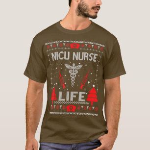 Camiseta NICU Enfermera Vida Navidades feos sudores coincid