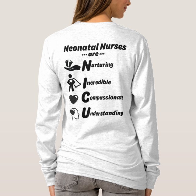 Camiseta NICU Enfermeras camisas de manga larga (Reverso)