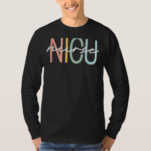 Camiseta Nicu Enferse Icu Neonatal Boho Rainbow Team Tiny H