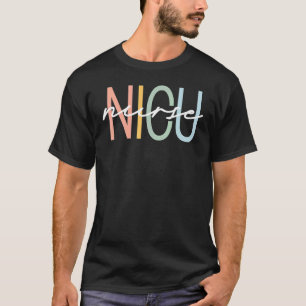 Camiseta Nicu Enferse Icu Neonatal Boho Rainbow Team Tiny H