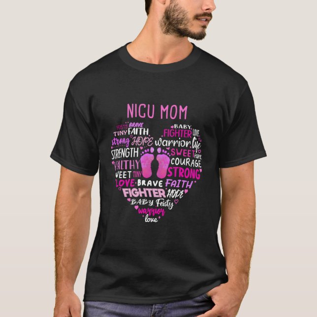 Camiseta Nicu Mom Word Affirmations Job Cita Nur neonatal (Anverso)