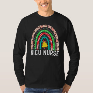 Camiseta Nicu Navidades De Enfermería Leopardo Arcoiris Par
