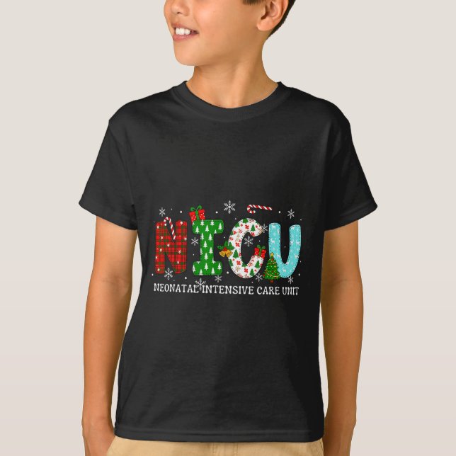 Camiseta Nicu Nurse Christmas Neonatal Intensive Care Unit  (Anverso)