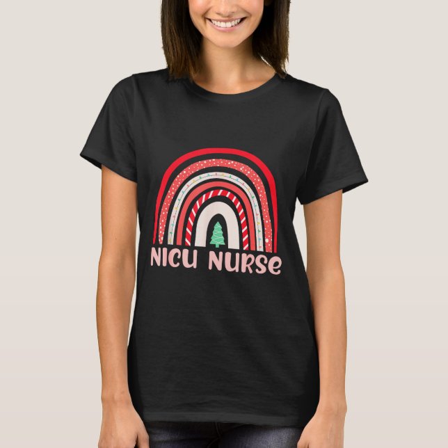 Camiseta Nicu Nurse Neonatal Tiny Crew Christmas Holiday Nu (Anverso)