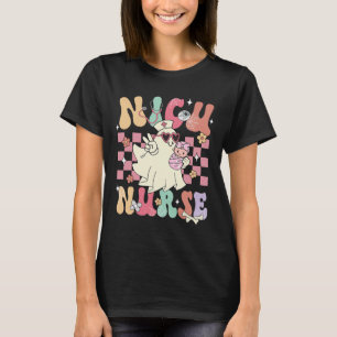 Camiseta Nicu Nurse Spooky Ghost Halloween Curte Enfermería