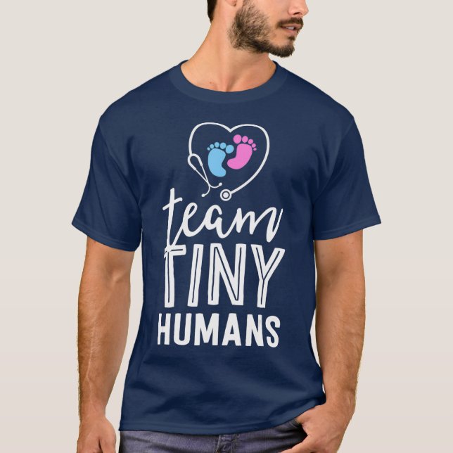 Camiseta NICU Nurse  Team Tiny Humans Gift Neonatal ICU (Anverso)