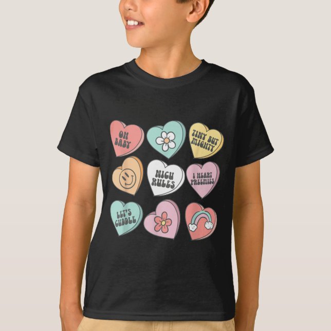 Camiseta Nicu Nurse Valentine's Day Heart Candy Neonatal Ic (Anverso)