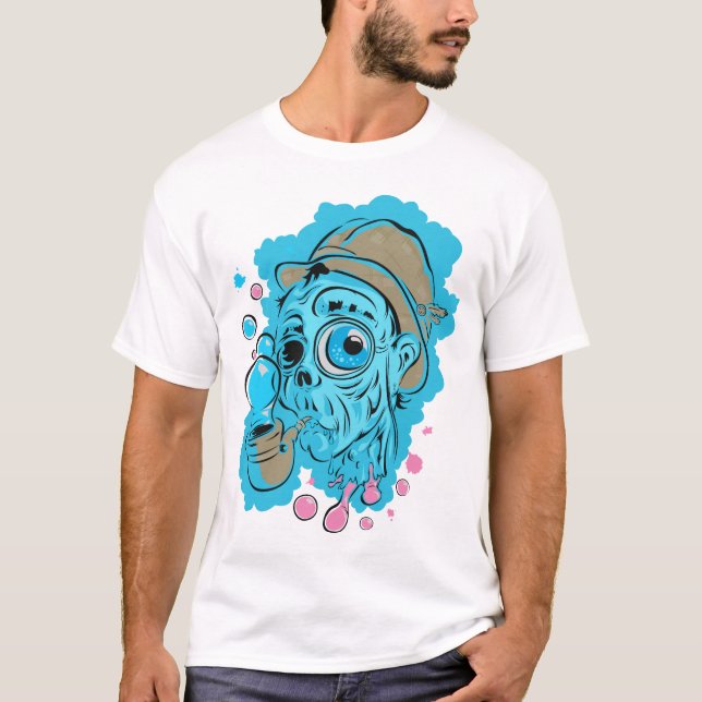 Camiseta Niebla burbujeante del azul del lío (Anverso)