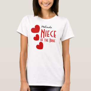 Camiseta NIECE de la BRIDE Gift Idea Cute RED Hearts B10