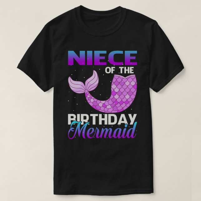 Camiseta NIECE de la Fiesta de la sirena de cumpleaños (Diseño del anverso)