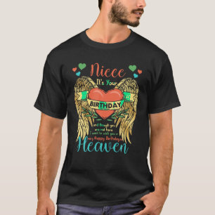 Camiseta Niece feliz cumpleaños para ángel en el ala del co
