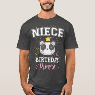 Camiseta Niece of The Birthday Princess Cute Panda Bear B-D