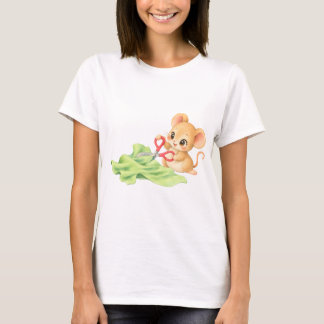 Camiseta Niedliche Maus schneidet Stoff zu