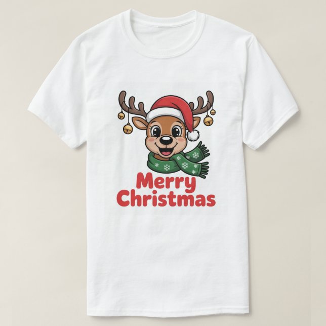 Camiseta NiedlicherWeihnachtsrentierPulloverMerryChristmas (Diseño del anverso)