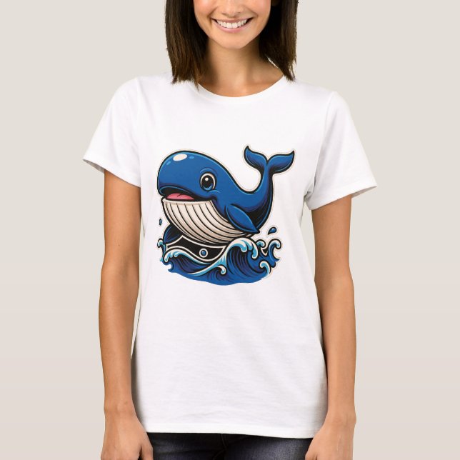 Camiseta Niedliches Cartoon-Wal-Design (Anverso)