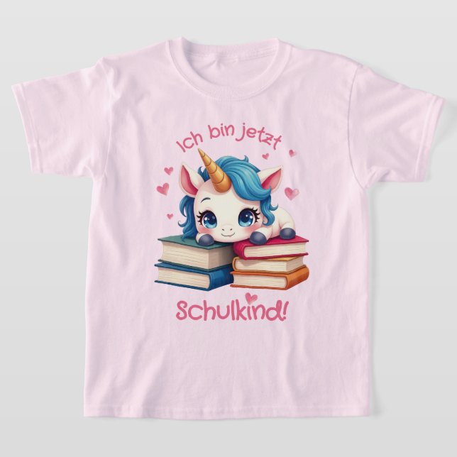 Camiseta Niedliches Einhorn mit Büchern - Schulkind | (Distribución)