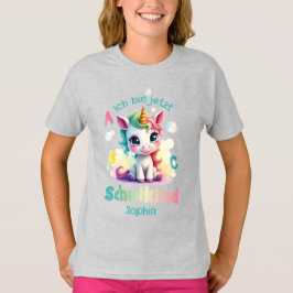 Camiseta Niedliches Einhorn mit Seifenblasen - Schulkind |
