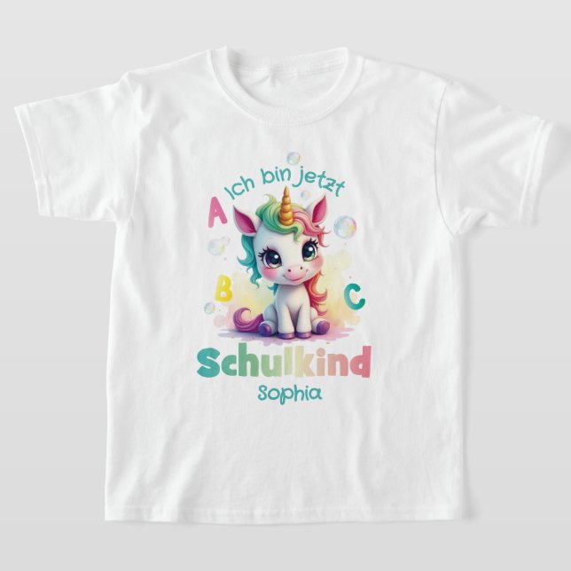 Camiseta Niedliches Einhorn mit Seifenblasen - Schulkind | (Distribución)
