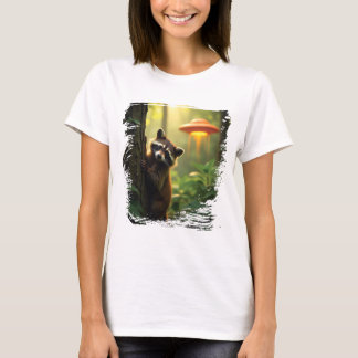Camiseta niedliches Waschbär-UFO-Design