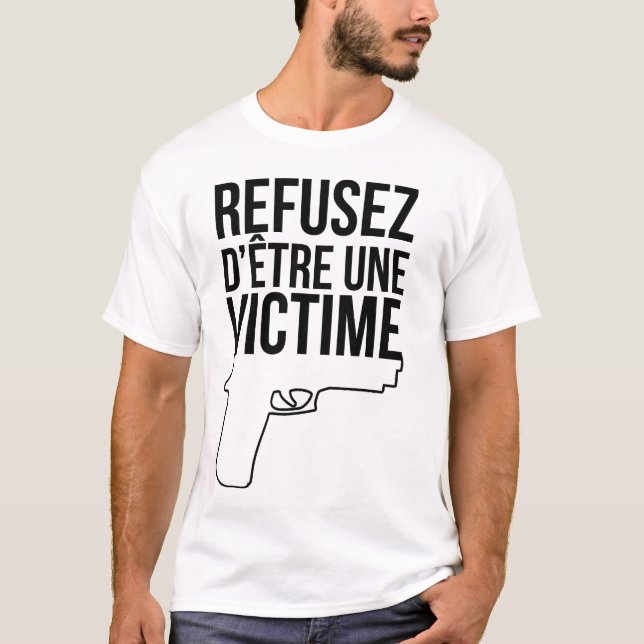 Camiseta Niegúese a ser una víctima (Anverso)