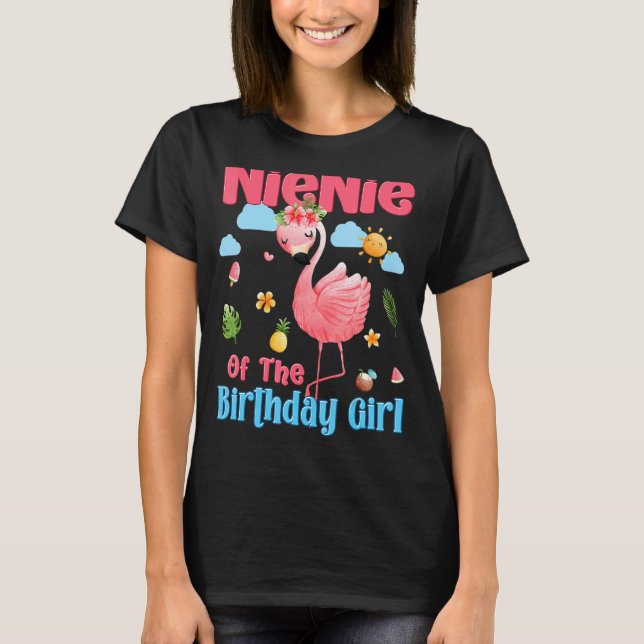 Camiseta Nienie De Los Chicas De Cumpleaños Flamingo Tropic (Anverso)