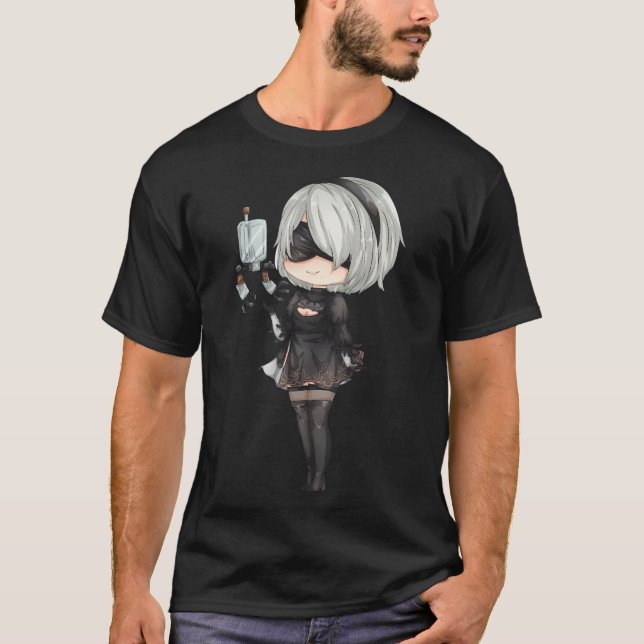 Camiseta Nier Automata 2B Diseño de Chibi (Anverso)