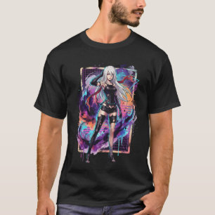 Camiseta NieR Automata A2 Cabello Plateado Blanco con Flequ