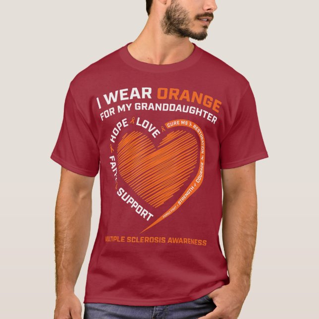 Camiseta Nieta de la cinta de naranja MS Esclerosis múltipl (Anverso)
