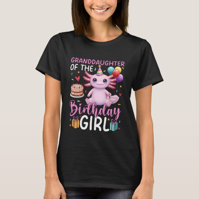 Camiseta Nieta de la cumpleañera Ajolote Cumpleaños (Anverso)