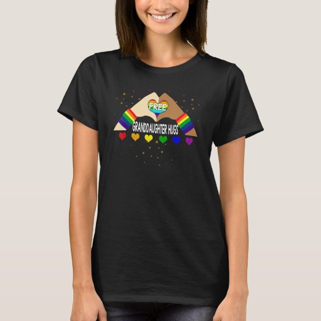 Camiseta Nieta libre abraza la bandera de Lgbt Orgullo Gay  (Anverso)