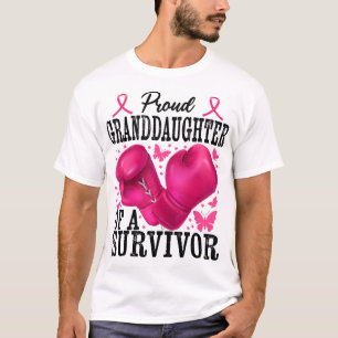 Camiseta Nieta Orgullosa Superviviente Cáncer de Mama Boxeo