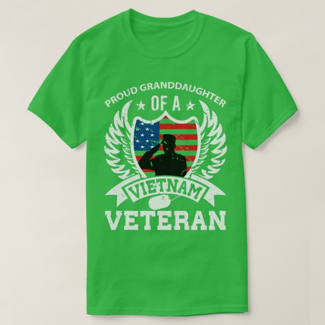 Camiseta Nieta orgullosa veterana de Vietnam (Diseño del anverso)