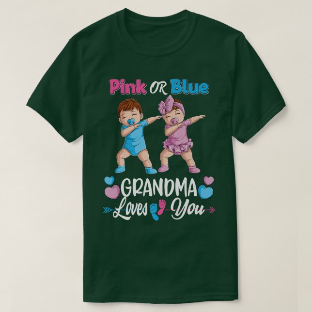 Camiseta Nieta Rosa O Azul Ama A Su Bebé Revelación De Géne (Diseño del anverso)