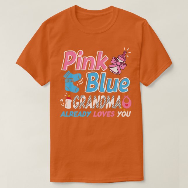 Camiseta Nieta Rosa O Azul Ama A Su Bebé Revelación De Géne (Diseño del anverso)