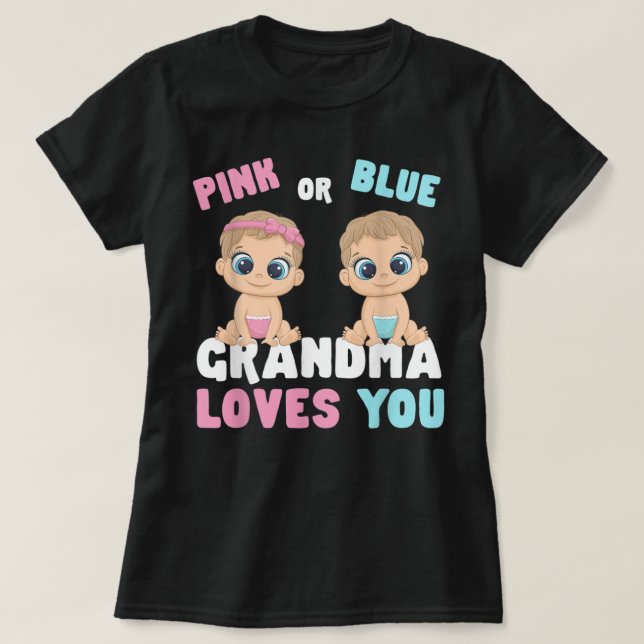 Camiseta Nieta Rosa O Azul Ama A Tu Género Revelación De Be (Diseño del anverso)