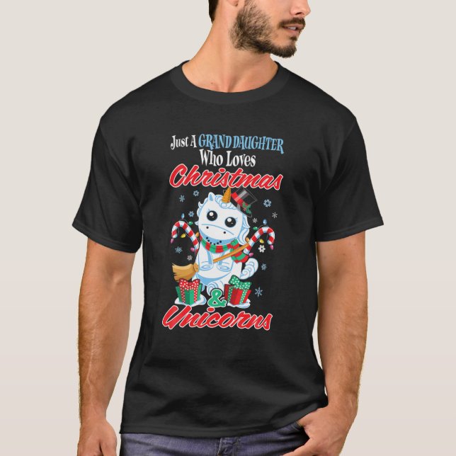 Camiseta Nieta Snownicorn Que ama Navidades Y (Anverso)