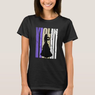 Camiseta Nieto adolescente retro violín silhouette femenino