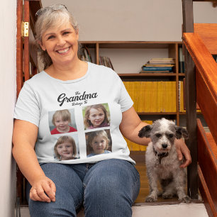 Camiseta Nietos Collage de fotos Abuela Personalizada
