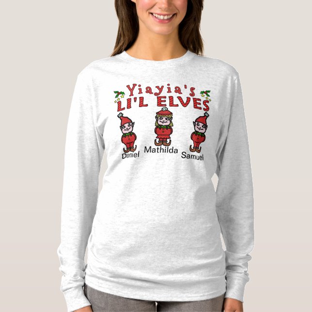 Camiseta Nietos Yiayia personalizados adultos mayores de 2  (Anverso)