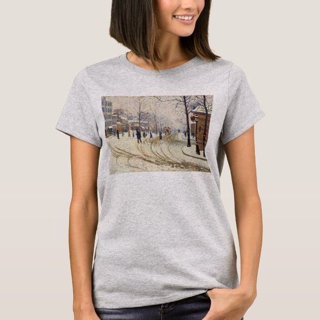 Camiseta Nieve, Boulevard de Clichy, París por Paul Signac (Anverso)
